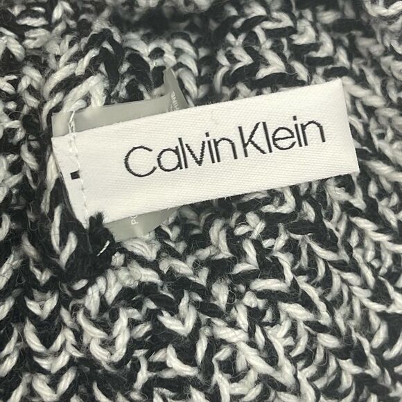 Calvin Klein Women’s Black & White Chunky Marled Pom Pom Beanie ONE SIZE - Picture 4 of 5
